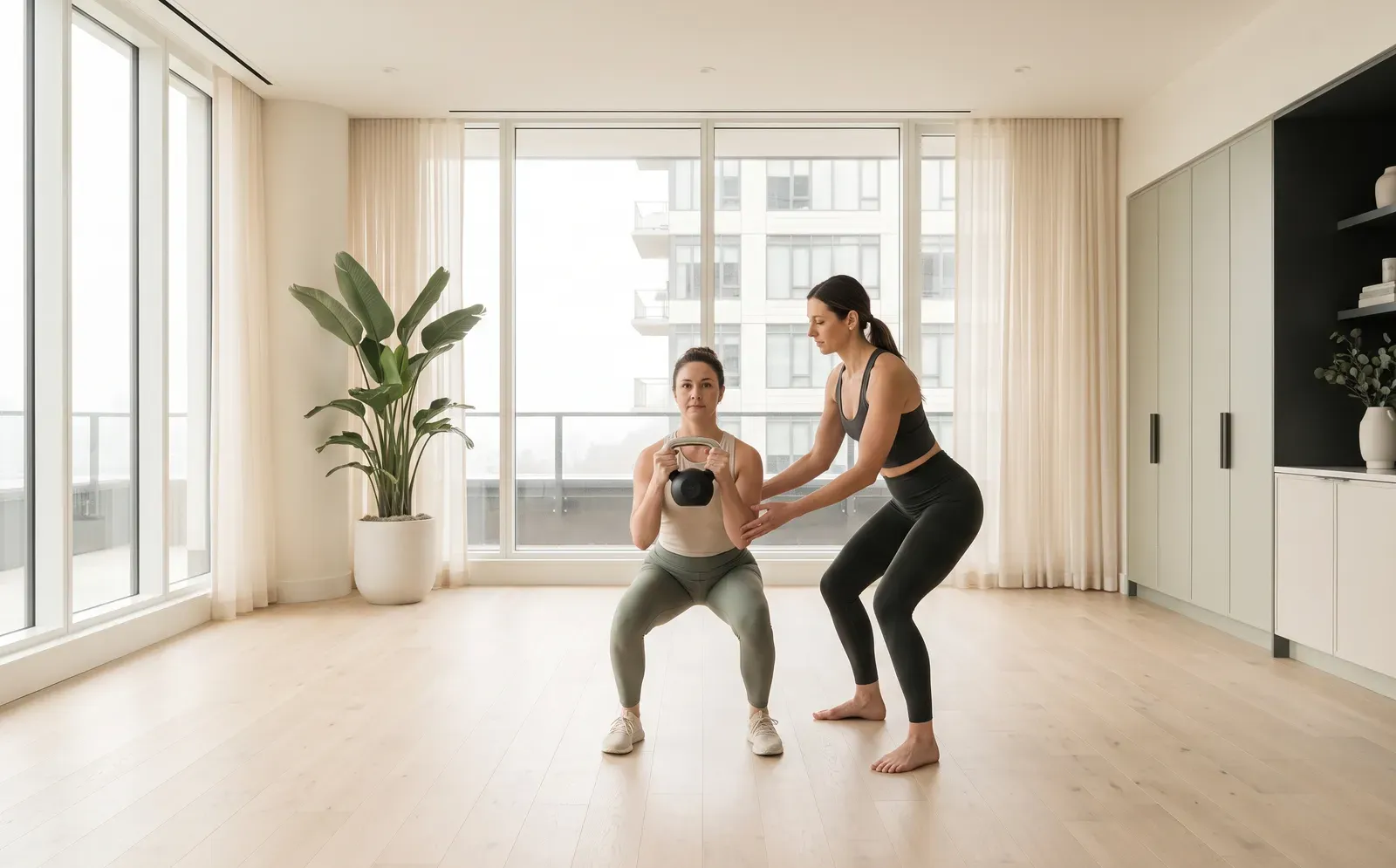 One-on-one personal training session